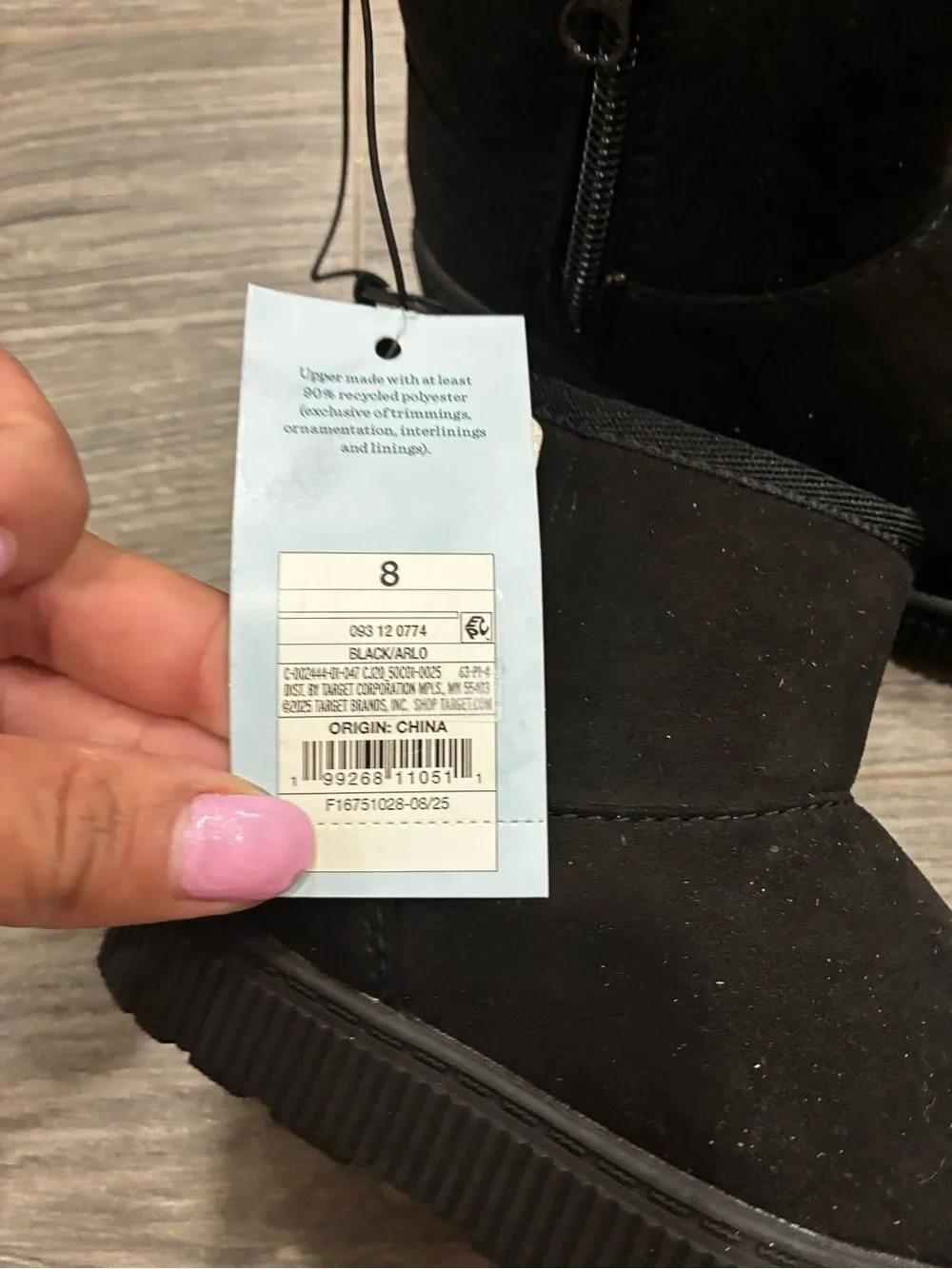 Cat & Jack Black Kids Zip Ankle Boots